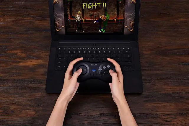 Alt view image 7 of 7 - M30 Wireless Bluetooth Controller Retro Gamepad for Switch, PC Windows, MacOS, Android, Raspberry Pi with Sega Genesis & Sega Mega Drive Style (Black)