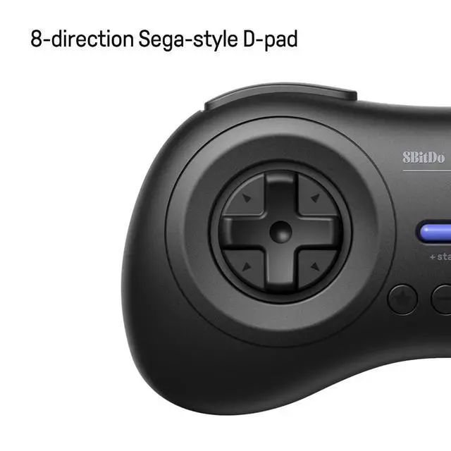 Alt view image 6 of 7 - M30 Wireless Bluetooth Controller Retro Gamepad for Switch, PC Windows, MacOS, Android, Raspberry Pi with Sega Genesis & Sega Mega Drive Style (Black)
