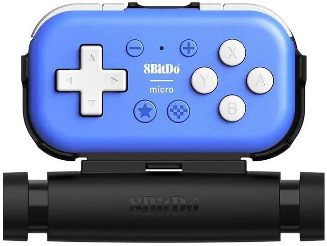 Main image of Micro Bluetooth Gamepad Pocket-Sized Mini Controller with Mobile Clip for Switch, Android, Supports Keyboard Mode (Blue)