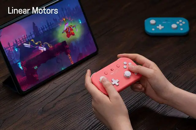 Alt view image 6 of 7 - Lite 2 Bluetooth Controller with Motion Controls, Linear Motors Vibration, Joysticks, Triggers and D-pad, Wireless Gamepad for Switch/Switch 2, Android & Raspberry Pi (Pink)