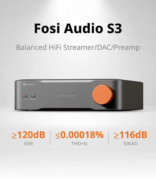 Alt view image 2 of 7 - S3 HiFi Music Streamer DAC Preamp, AK4493SEQ DAC Wi-Fi 6 Bluetooth 5.3, Digital Transport with XLR Balanced/Optical/Sub Out/HDMI eARC, AirPlay 2 Spotify Connect Tidal, 5-Band EQ
