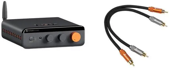 Main image of BT20A MAX Stereo Power Amplifier, 300W x 2 Hi-Fi Audio Amp with PFFB Technology, LDAC Bluetooth 6.0 +Fosi Audio 2RCA to 2RCA Cable 0.9Ft