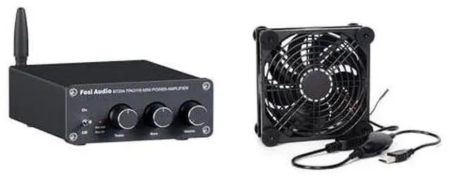 Main image of USB C 5V Cooling Fan for for V3 Mono, V3 and BT20A PRO Amplifier and Fosi Audio BT20A Bluetooth Stereo Amplifier, 2 Channel Home Audio Component Amplifiers for Passive Speakers, Mini Class