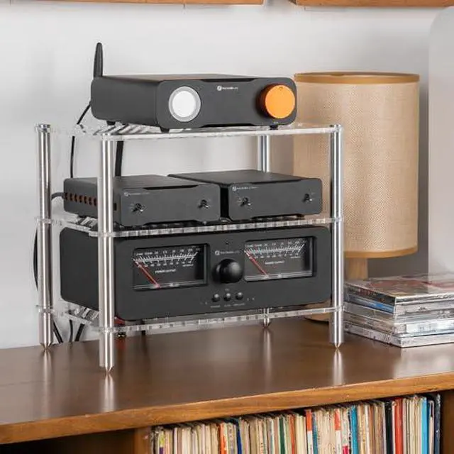 Alt view image 2 of 7 - Acrylic Amplifier Rack and V3 Stereo Amplifier Home Audio with 48V5A Power Supply