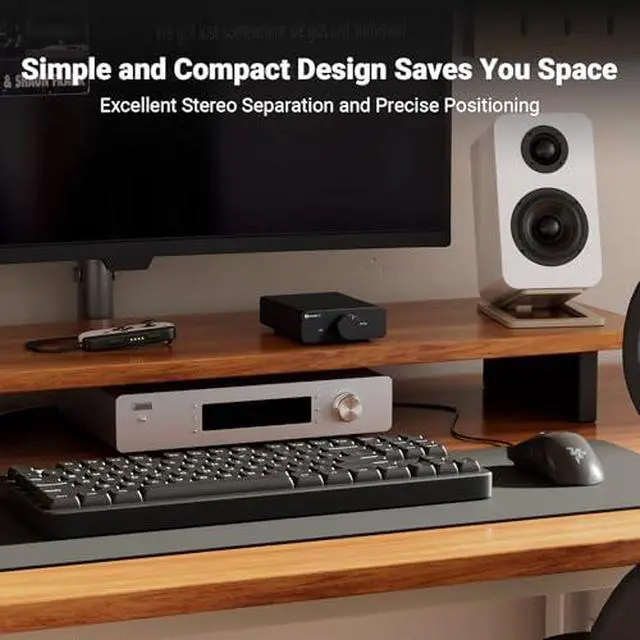 Alt view image 3 of 7 - V3 Stereo Amplifier Home Audio Class D Mini Amp 2 Channel Audio Component and GR70 Tube Headphone Amp Preamp Mini HiFi Preamplifier for Home Audio