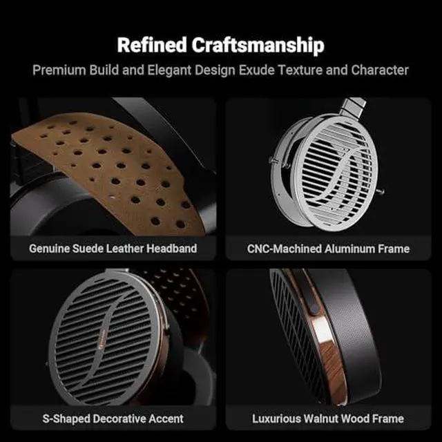 Alt view image 4 of 7 - i5 Open-Back Planar Magnetic Headphones with 97mm Ultra-Large Diaphragm and Fosi Audio GR70 Tube Headphone Amp Preamp, Authentic Tube-Amplification with Vacuum 5654W*2 & 6AC7*2