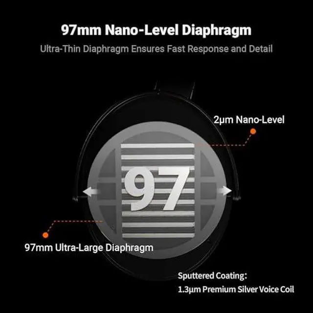 Alt view image 3 of 7 - i5 Open-Back Planar Magnetic Headphones with 97mm Ultra-Large Diaphragm K7 DAC Headphone Amp, Desktop USB C Digital to Analog Audio Converter for Workspace and Gaming PC PS5
