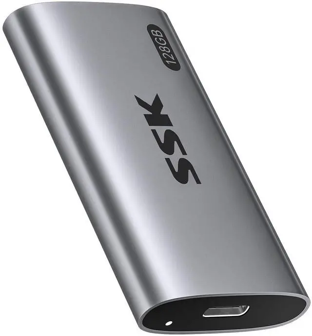 Main image of 128GB SSD External Hard Drive, Portable SSD Up to 550MB/s Fast Solid State Drives, External Drive USB 3.2 Gen2 for iPhone 15/Pro, Windows, Mac, Android with LED Light, Trim, SMART Supported