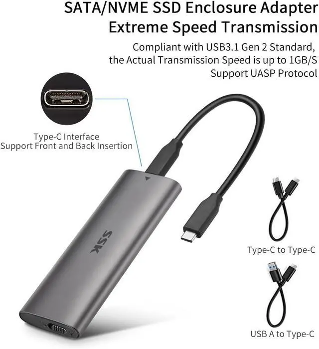 Alt view image 7 of 7 - NVMe SSD+ M.2 Enclosure Bundle