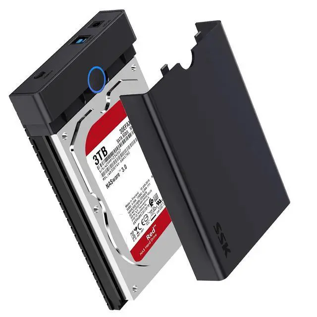 Main image of 3.5 External Hard Drive Enclosure USB 3.0 to SATA Lay-Flat Tool-Free Case Dock for 3.5 2.5 inch SSD/HDD up to 20TB Hard Drive Docking Station Supports UASP Trim