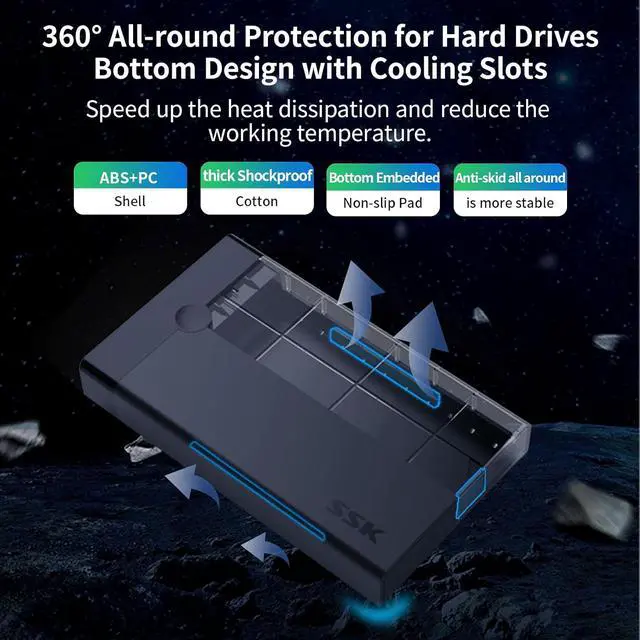 Alt view image 4 of 7 - 3.5 External Hard Drive Enclosure USB 3.0 to SATA Lay-Flat Tool-Free Case Dock for 3.5 2.5 inch SSD/HDD up to 20TB Hard Drive Docking Station Supports UASP Trim