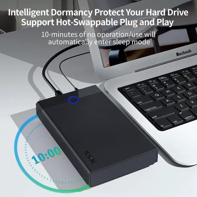 Alt view image 5 of 7 - 3.5 External Hard Drive Enclosure USB 3.0 to SATA Lay-Flat Tool-Free Case Dock for 3.5 2.5 inch SSD/HDD up to 20TB Hard Drive Docking Station Supports UASP Trim