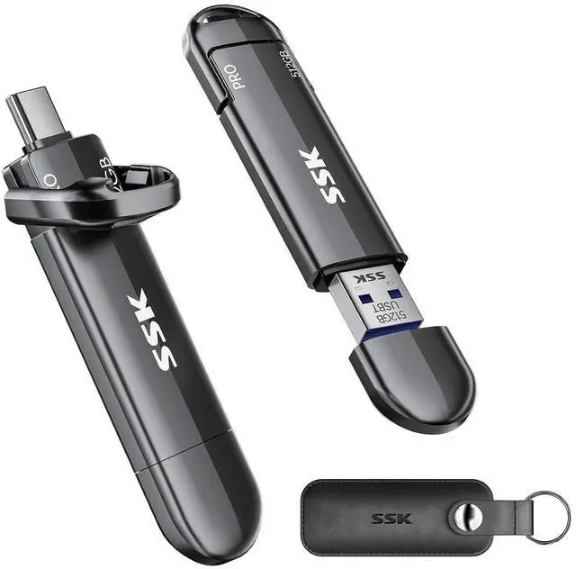 Main image of USB Flash Drive 512GB SSD External, TLC NAND Solid State Drive Dual USBC USBA Port, Up to 1000MB/s High-Speed Portable 512GB USB Thumb Drive Stick for iPhone 15/16/17 Pro, Mac, Android, PC Backup