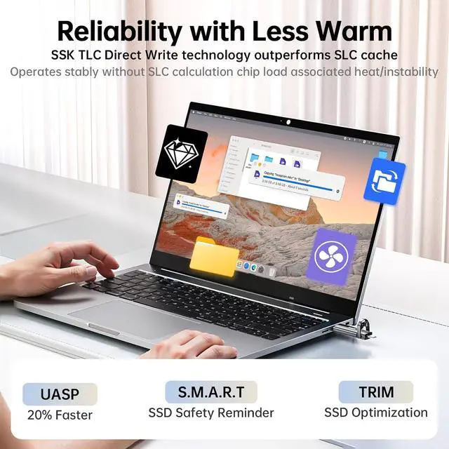 Alt view image 5 of 7 - USB Flash Drive 256GB SSD External, TLC NAND Solid State Drive Dual USBC USBA Port, Up to 1000MB/s High-Speed Portable 256GB USB Thumb Drive Stick for iPhone 15/16/17 Pro, Mac, Android, PC Backup