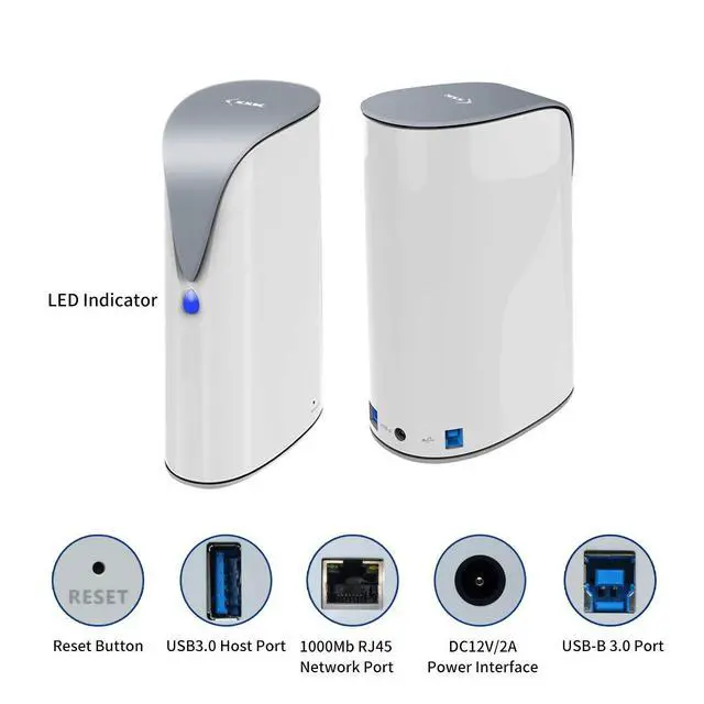 Alt view image 7 of 7 - 4TB Personal Cloud Network Attached Storage Support Wireless Remote Access, Home Office NAS Storage with Hard Drive Included for Phone/Tablet PC/Laptop Auto-Backup (Not Support WiFi Connection)