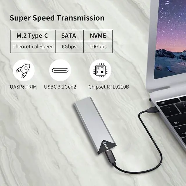 Alt view image 7 of 7 - NVMe SSD+ SSD Enclosure Bundle