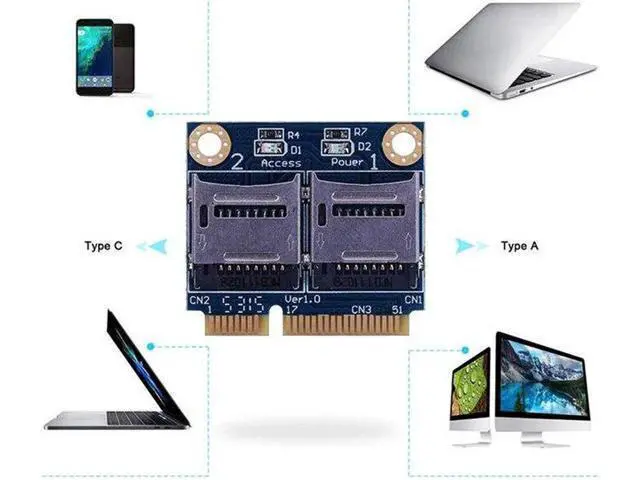 Alt view image 4 of 5 - Micro-Sd Tf To Mini Pci Express Memory Card Reader Adapter Converter Card for Laptop