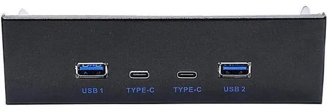 Main image of USB 3.2 10Gbps USB Front Panel Hub 5.25 inch Bay 2x Type-C and 2x USB-A 4 Ports USB Computer Case Expansion Adapter,USB 3.2 Motherboard Header 20Pin Key-A Type-E to 4 USB Splitter Adapter -2.6FT Cable