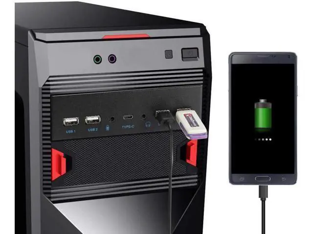 Alt view image 6 of 6 - 5.25 Inch Front Panel 7 Ports USB Hub w/ HD Audio & Microphone, USB 3.2 Gen 2(10Gbps) Type-C,2 x USB 3.0 & 2 x USB 2.0 ,3.5mm Audio & Mic ,USB Motherboard Header to PC Case Expansion Adapter