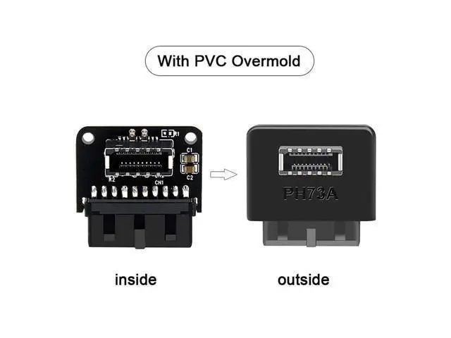 Alt view image 3 of 7 - 2pcs USB 3.1 Front Panel Socket Key-A Type-E to USB 3.0 20Pin Header Male Extension Adapter for Motherboard