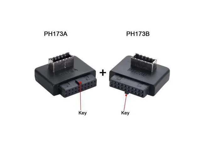 Alt view image 6 of 7 - 2pcs USB 3.1 Front Panel Socket Key-A Type-E to USB 3.0 20Pin Header Male Extension Adapter for Motherboard