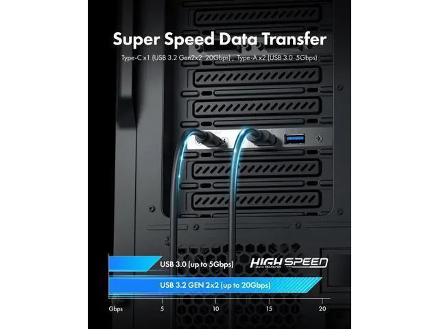 Alt view image 5 of 7 - 20Gbps USB3.2 Gen2x2 USB-C Front Panel Adapter, Motherboard Header Extension Cable, USB-C and USB to USB3.2 Type-E Key-A 20-Pin and 19-Pin USB3.0 Connectors with PCIe Bracket
