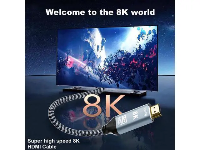 Alt view image 3 of 7 - USB C to HDMI 2.1 Cable 8K@60Hz 4K@240Hz 3.3FT Type C to HDMI Ultra High-Speed Cord Thunderbolt 4/3 HDR HDCP 2.3 Compatible with MacBook Pro/Air, iMac, iPad Pro, Galaxy S23