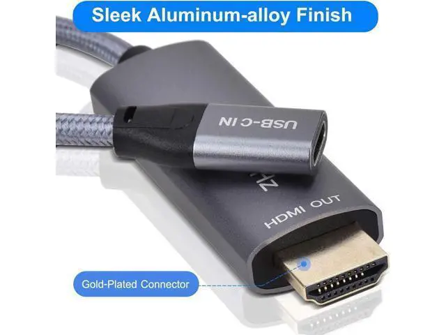 Alt view image 6 of 7 - USB-C Female to HDMI Male Cable Adapter,USB Type C 3.1 Input to HDMI Ouput Converter,4K 60Hz USBC Thunderbolt 3 Adapter for New MacBook Pro,Mac Air,Chromebook Pixel and More