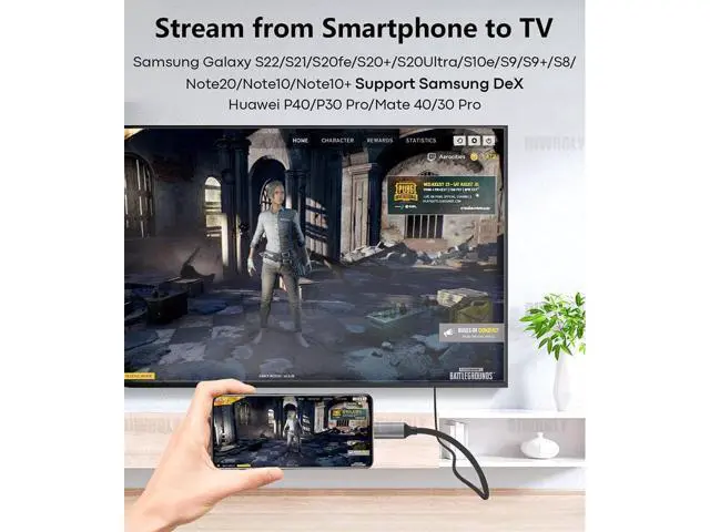 Alt view image 7 of 7 - USB C to DisplayPort 1.4 , 8K 60Hz Thunderbolt 4/3 /USB4 to DP Cable 10FT/3M(4K 60Hz 144Hz 120Hz 2K 240Hz) 32.4Gbps HBR3 Alt Mode Adapter for Mac Studio, MacBook Pro, XPS Black