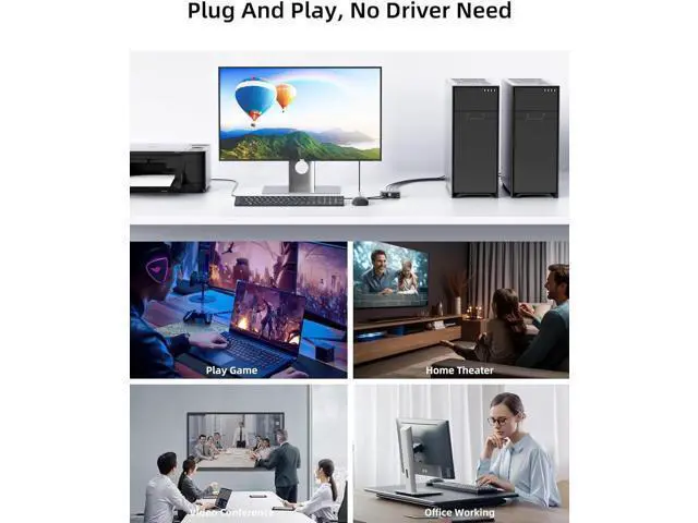 Alt view image 7 of 7 - 8K@60Hz HDMI 2.1 USB KVM Switch 1 Monitors 2 Computers, 4K@120Hz USB switcher HDMI KVM Switch 2 in 1 Out with Remote and 4 USB 2.0 Port, 2 USB Cables and 1 Desktop Controller for Work or Entertainment