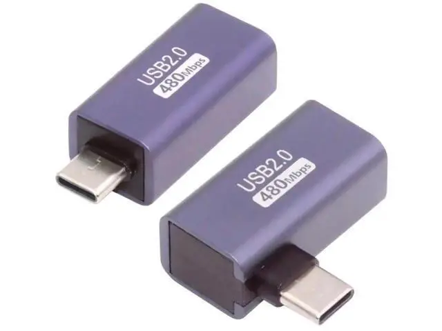 Alt view image 2 of 7 - 2 Pack Printer Connector USB C Male to USB 2.0 Type B Printer Female 90 Degree Angled Connector Adapter for Printer Disk Scanner