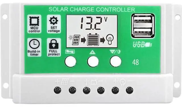 Main image of 30A 12V 24V Solar Charge Controller Lithium Battery LCD Display USB Charged Solar Panel Charger