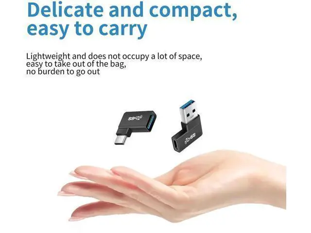 Alt view image 5 of 7 - Right Angle USB C to USB Adapter(2 Pack), 90 Degree USB A 3.0/10Gbps Male Adapter to Type C Female Connector Data OTG Converter for Laptop Tablet Phone Power Banks