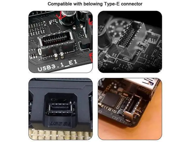 Alt view image 3 of 7 - Adapter Type-A USB3.0 Male to Type-E USB 3.1 Front Panel Header Female Motherboard Extension Data Adapter 90 Degree Angled