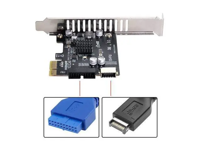 Alt view image 3 of 7 - 5Gbps Type-E USB 3.1 Front Panel Socket & USB 3.0 to PCI-E 1X Express Card VL805 Adapter for Motherboard