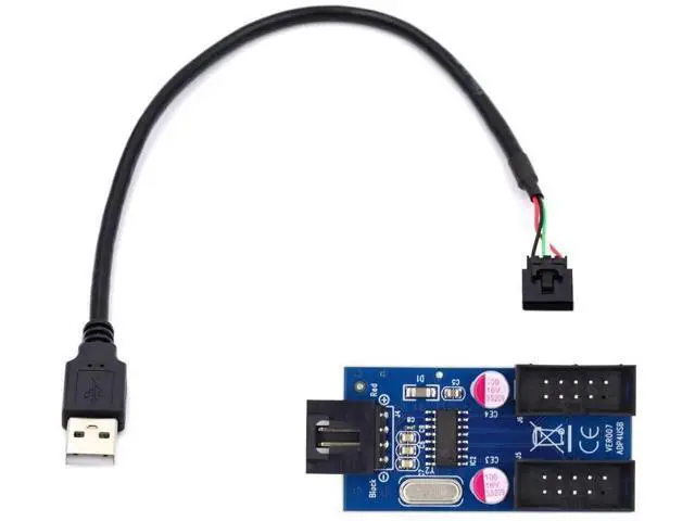 Alt view image 2 of 7 - USB2.0 Motherboard Cable Type-A USB 2.0 Header 1 to 2 Female 10pin Extension Splitter Cable HUB Connector Adapter Port Multilier