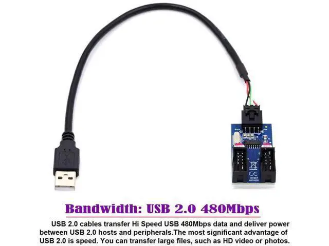 Alt view image 5 of 7 - USB2.0 Motherboard Cable Type-A USB 2.0 Header 1 to 2 Female 10pin Extension Splitter Cable HUB Connector Adapter Port Multilier
