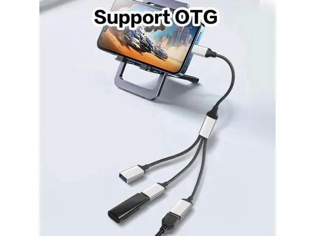 Alt view image 4 of 6 - USB-C OTG Splitter Y Cable 20CM USB 3.0 Type C Male to Dual USB A Female Multiport Split Converter Multiple Hub for Car,Laptop,PC and More (1 to 3)