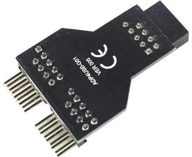 Main image of 9 Pin USB Header Female 1 to 2 Male Board 9-Pin USB HUB USB 2.0 9 Pin Connector Adapter for RGB Splitter with 30cm 60cm Cable (No Cable,1 PCS)
