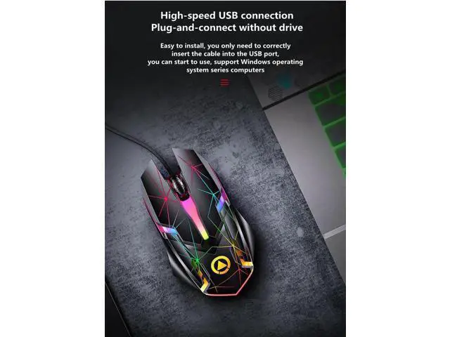 Alt view image 6 of 7 - Wired Gaming Mouse, USB Optical Mouse with 3 Buttons, 1200DPI Wired Ergonomic USB Computer Mouse, Desktop Laptop PC Gaming Mouse (Black)