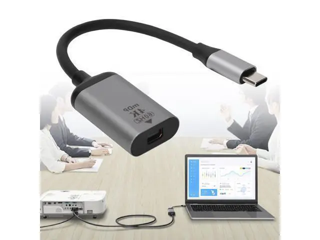 Alt view image 3 of 7 - USB C to Mini DisplayPort Converter, Support 4K 60HZ, Portable Type C to Mini DP Adaptor for Phone Laptop to UHD TVs, Projectors, A/V Receivers, etc