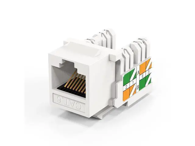 Alt view image 4 of 7 - Cat6 Keystone Jacks, 10-Pack RJ45 Keystone Jack, Ethernet Keystone Modular Female Connectors, White