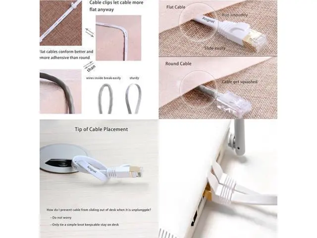 Alt view image 4 of 7 - Cat 7 Flat Ethernet Cable 10 Gigabit Computer Network Cord for Xbox PS4 Modem Router Networking Switch (White, 25M/82ft.)