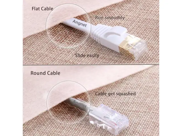 Alt view image 2 of 7 - Cat 7 Flat Ethernet Cable 10 Gigabit Computer Network Cord for Xbox PS4 Modem Router Networking Switch (White, 25M/82ft.)