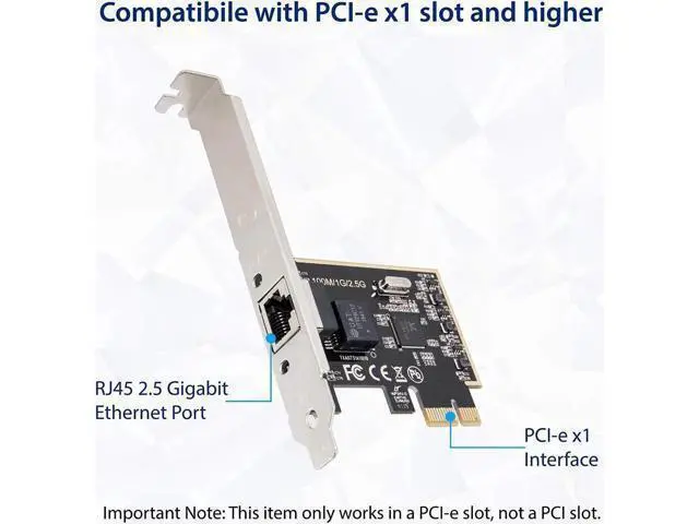 Alt view image 5 of 6 - 2.5 Gigabit Ethernet PCI Express PCI-E Network Interface Card 10/100/1000/25000 Mbps RJ45 LAN SI-PEX24059