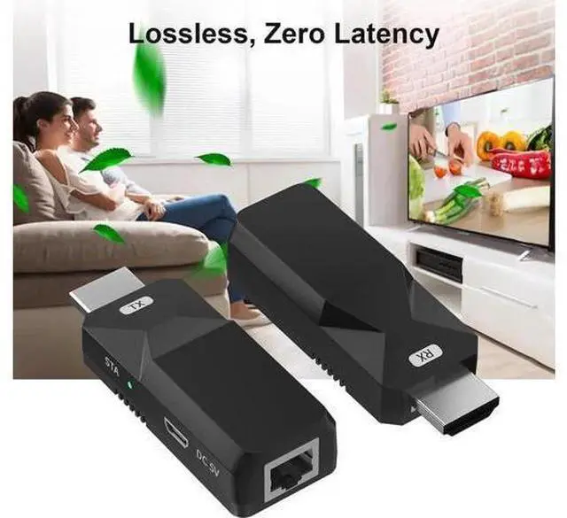Alt view image 4 of 7 - 1080P HDMI Extender, Use Cat5e/6 Ethernet Cable Extend Audio and Video Signals up to 165 Feet with Lossless Transmission