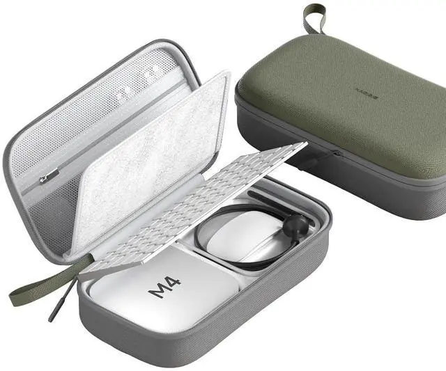 Main image of Electronics Organizer Travel Case for Mac Mini M4/M4 Pro 2024 Portable Waterproof Carry Case for Cable, Charger, Docking Station, Power Bank, SD Card, Mouse, USB Flash Disk (Green)