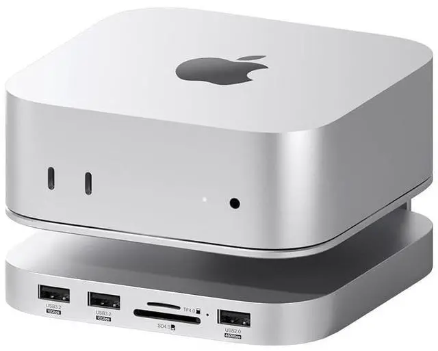 Main image of Mac mini M4 Hub & Stand with SSD Enclosure, 3 in 1 USB Type-C Docking Station with M.2 NVMe SSD Case, 10Gbps USB3.2 Gen2, SD4.0, TF4.0, 5V/2A Power Supply for M4 Pro (MC60)