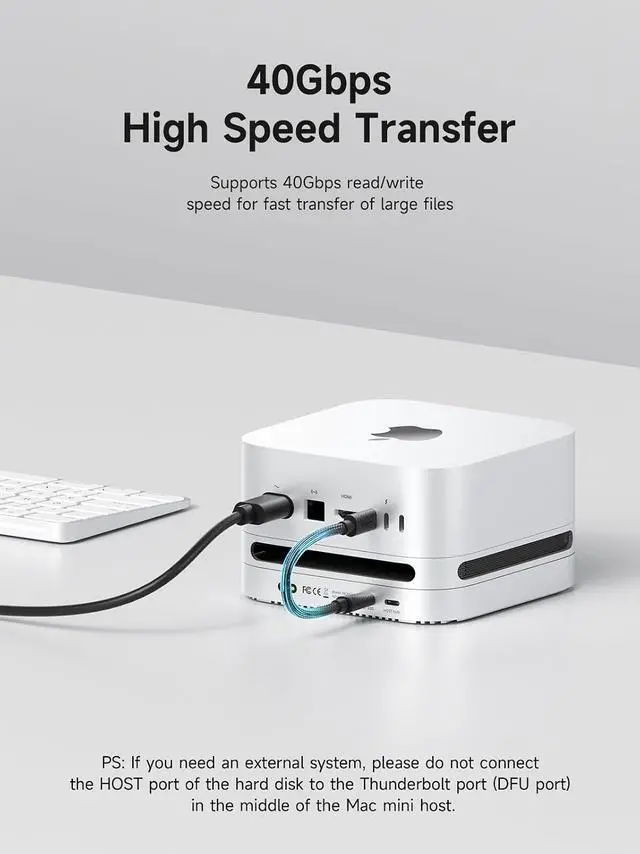 Alt view image 3 of 7 - Mac mini M4 Hub with 40Gbps M.2 SSD Enclosure & Dustproof Stand, Dual USB-C Docking Station with NVMe SSD Case, SD4.0, Micro SD 4.0, 10Gbps USB3.2 for Mac mini M4 Pro (MC650)