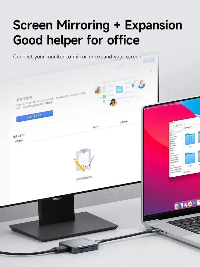 Alt view image 4 of 7 - Magnetic USB C Hub with Magsafe for iPhone 17 16 15 Pro Max, 7 in 1 Type-C Docking Station 4K@60Hz HDMI SD3.0 TF3.0 Card Solt 100W PD 10Gbps USB-C AUX for MacBook Pro Air, iPad Pro (TC100)